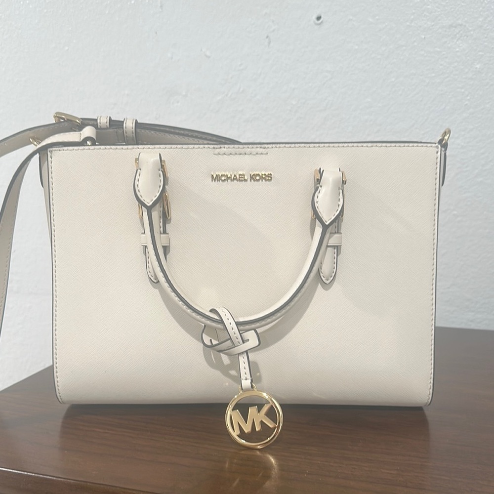 Michael Kors White Satchel with Structured Design